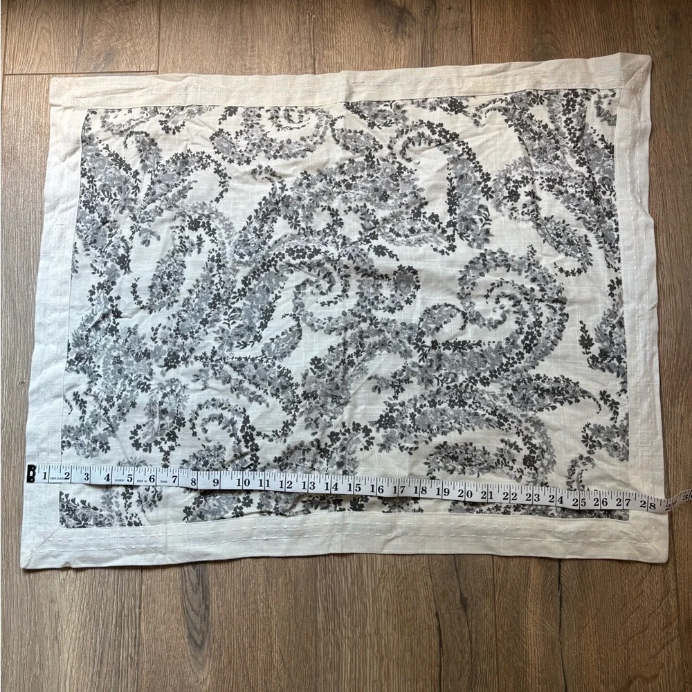 Set of 2 Bee & Willow Black White Cotton Floral Paisley Pillow Covers